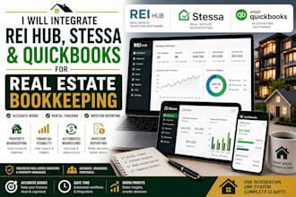 integrate rei hub, stessa and quickbooks for real estate bookkeeping