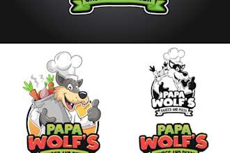 make professional papa wolves logo