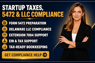 prepare startup taxes, 5472 and delaware llc compliance
