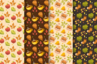 autumn patterns designs in illustrations