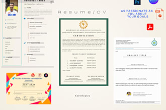 design professional engineering resumes, cvs, proposal letters and certificates