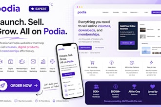 build podia website, online course platform, membership site, sales funnel
