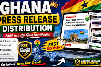 publish press releases on major ghana news websites with SEO distribution