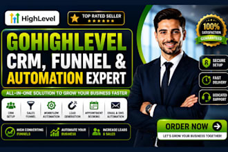 build gohighlevel crm sales funnel and automation