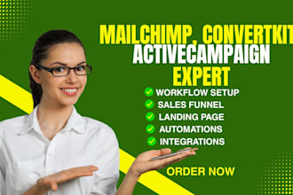 setup mailchimp email marketing campaign activecampaign automation convertkit