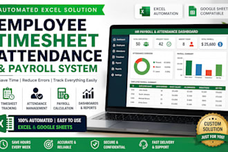 create automated employee timesheet, attendance and payroll system in excel