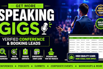 generate verified conference leads for speakers and coaches
