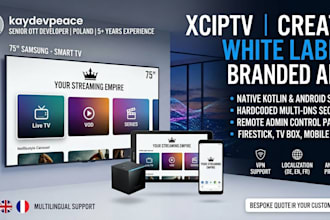 create white label xciptv, smarter, ibo player branded app for android tv