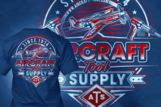 create retro aviation aircraft t shirt logo