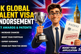 help you get patents, awards for uk global talent visa endorsement