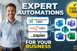 setup gohighlevel CRM n8n zapier automations and microsoft 365 for your business