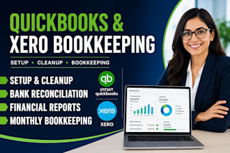 do setup, cleanup and bookkeeping in quickbooks online and xero