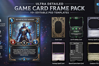 design frame card game tcg card tarot card board game art