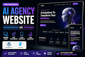 design ai agency website in wordpress or framer