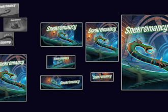 design steam capsule, game thumbnail design, library asset, steam store art