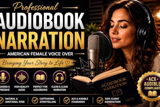 narrate your audiobook with an american female voice over