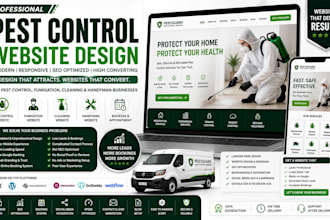 design pest control website fumigation website in wix wordpress squarespace