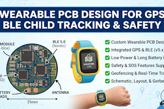 design wearable pcb for gps ble child tracking and safety devices