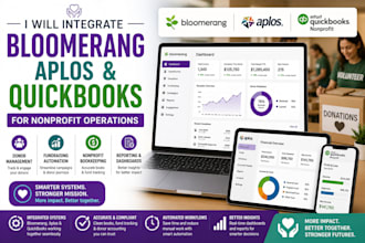 integrate bloomerang, aplos and quickbooks for nonprofit operations