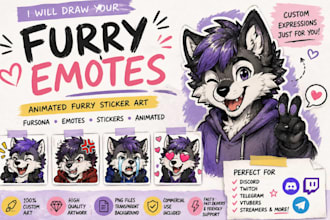draw furry emotes animated furry sticker art draw furry sticker fursona