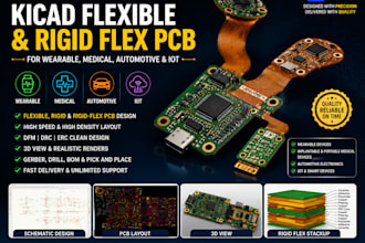 design kicad flexible and rigid flex pcb for wearable, medical, automotive iot