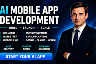 build ai mobile app, ai app development, ai app, ai chatbot, mvp and saas