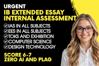 expertly do ib extended essays and internal assessment, ib ee, ia, hl and sl