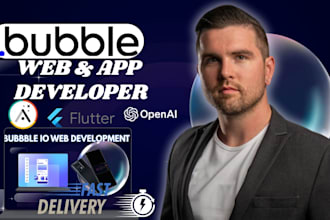 build bubble io saas mvp, ai web app, bubble app and bubble website