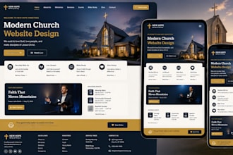 design modern wordpress church website, donation website, non profit website