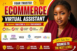 ecommerce virtual assistant for shopify wocommerce wix wordpress amazon ebay