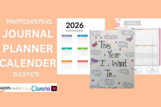 design digital and printable planners, journal, and calendar