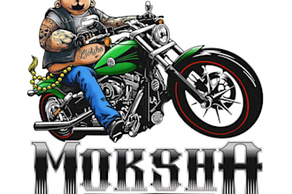 do custom motorcycle biker logo and illustration design