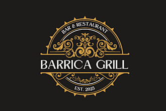 design monogram new restaurant bar chill logo