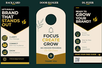 design modern rack cards, door hangers, dl flyers and postcards