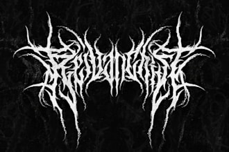 do aggressive metal logo design with dark illustration