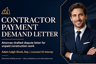 draft professional demand letter for your contractor payment dispute US attorney