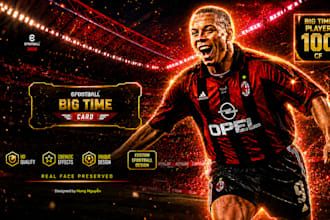 create efootball big time football card and sports poster design