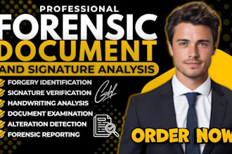 do forensic documents analysis, forensic accounting, authenticity verification