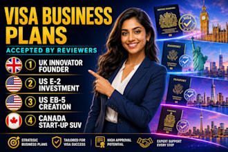 write business plan pitch deck for uk innovator us e2 eb5 canada start up visa