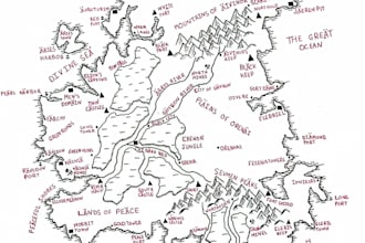 create a handmade fantasy map for you