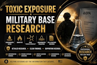 research toxic contamination at your military base