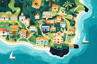design high quality vector or isometric map illustrations