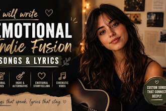 create cinematic indie pop heartfelt songs indie fusion songwriting for artists