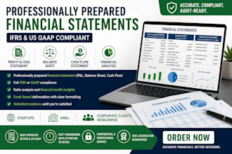 prepare financial statements pnl balance sheet cash flow ifrs gaap
