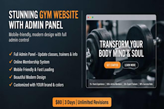 create a professional gym or fitness landing page website