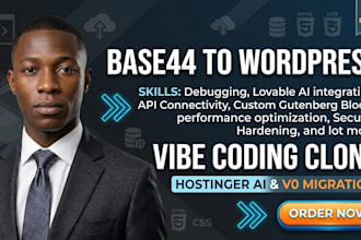 clone hostinger ai vibe coding base44 web app, v0 loveable ai to wordpress