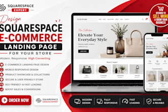 design squarespace ecommerce landing page for your store