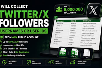 collect twitter x followers usernames or user ids