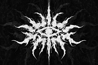 do unique metallic logo design with fire and steel effects
