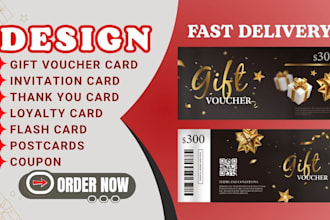 design gift card, couple, flashcard, loyalty card, and voucher